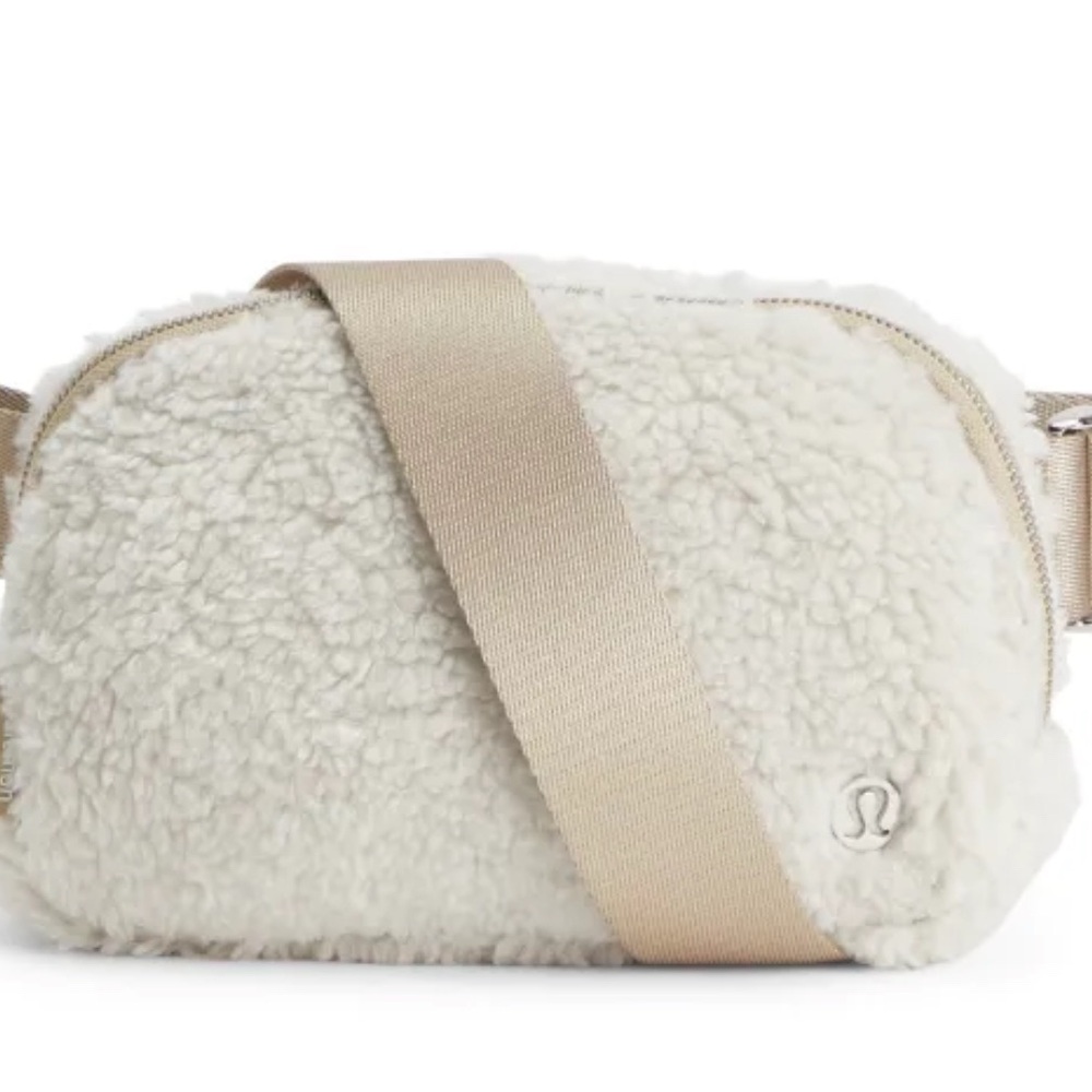Lululemon Athletica Cream Crossbody Bag with Sherpa Texture